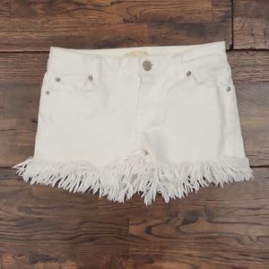 Chelsea and Violet White Cut Off Shorts